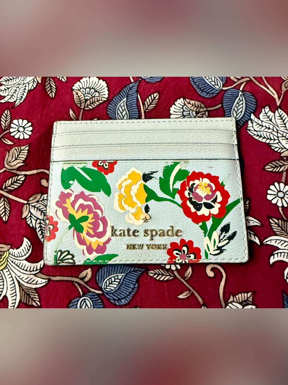 Kate Spade Dragon Printed Small Slim Card Holder